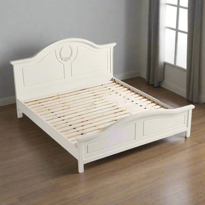 ADOUER WOOD Luxury Standard Bed Without Storage For Bedroom (White)