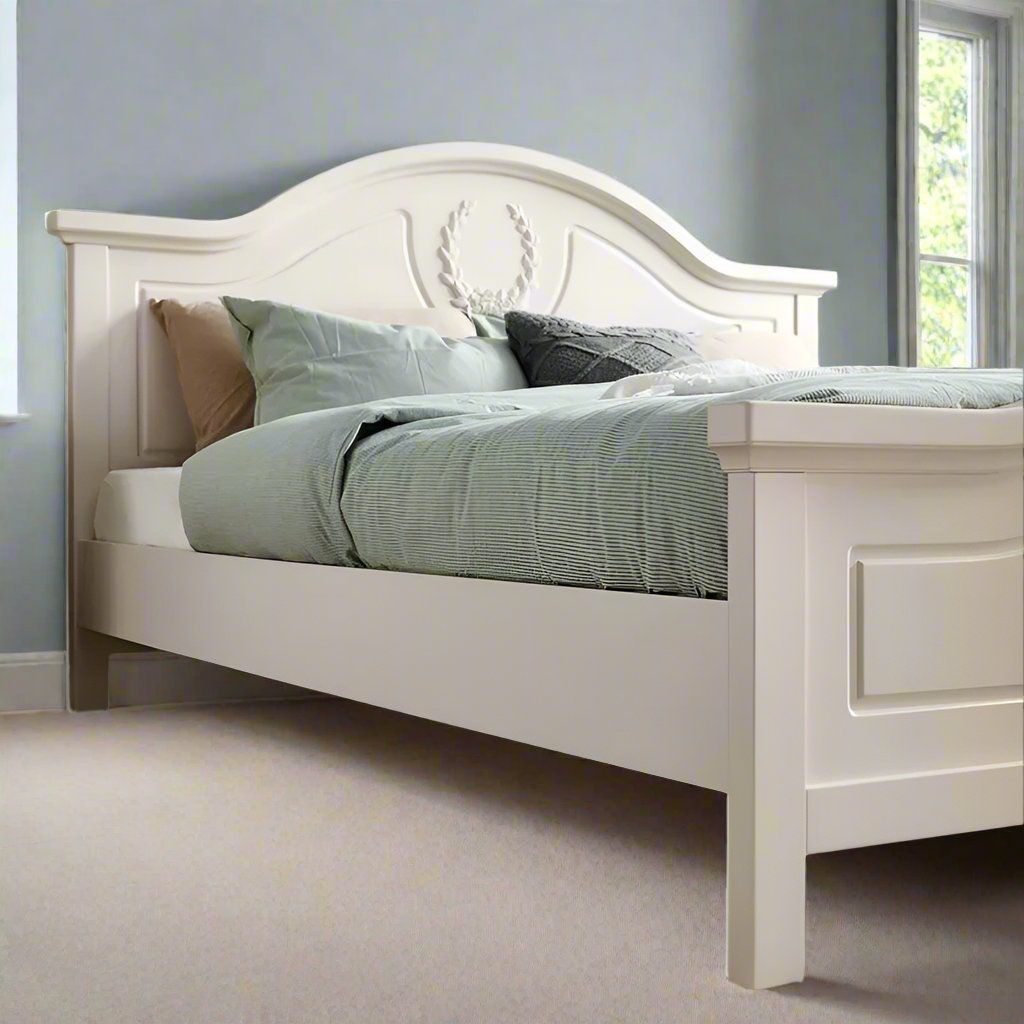 ADOUER WOOD Luxury Standard Bed Without Storage For Bedroom (White)