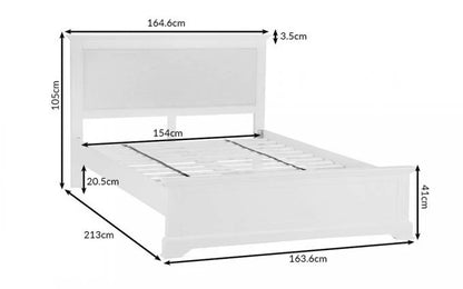 Adouer Wood "Modern White Solid Sheesham Wooden Bed Frame with Upholstered Headboard"