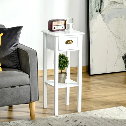 ADOUER WOOD Sheesham Wood Multi Use Side & End Table (PU White)