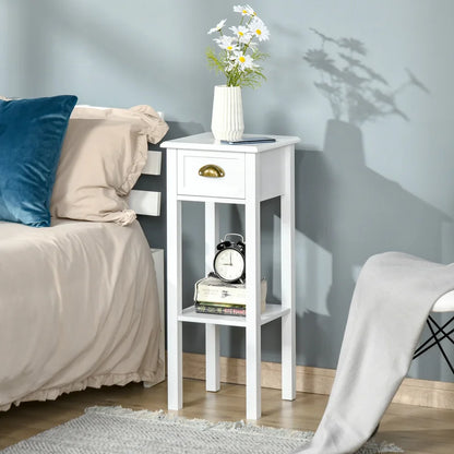 ADOUER WOOD Sheesham Wood Multi Use Side & End Table (PU White)