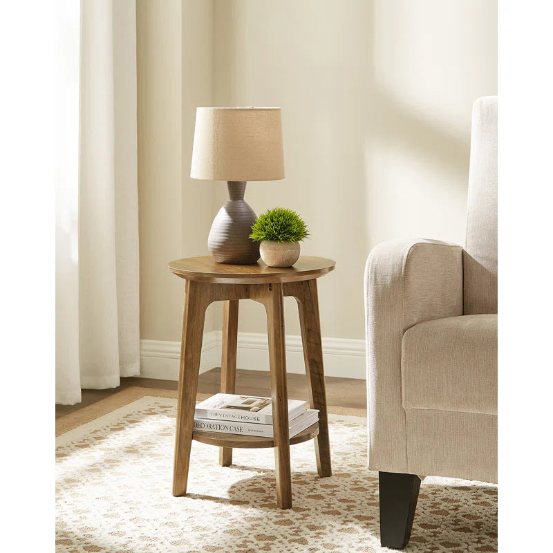 ADOUER WOOD Solid Acacia Wood Side & End Table For Living (Natural Finish)