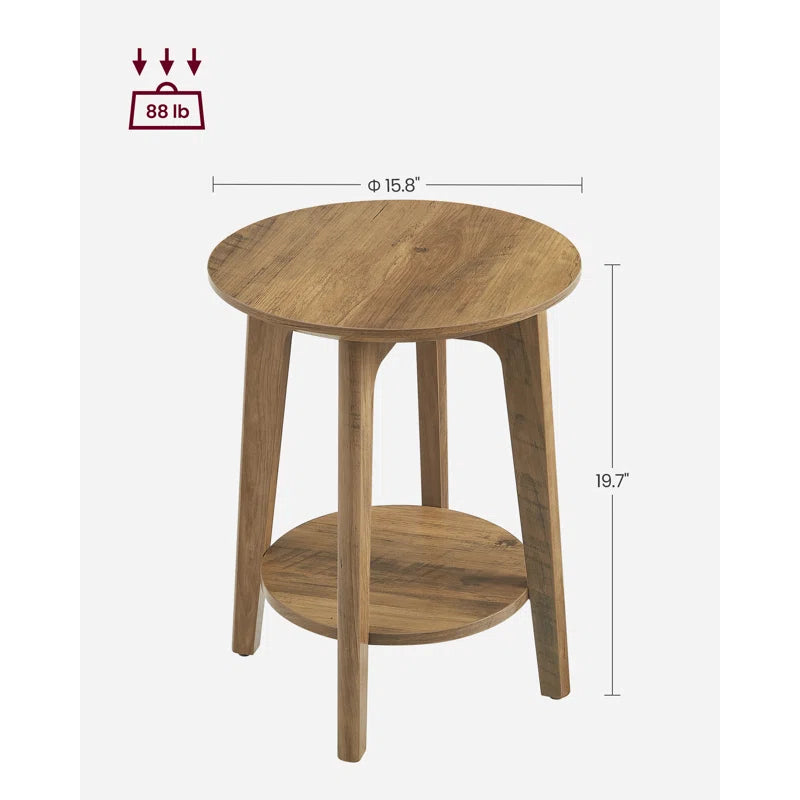 ADOUER WOOD Solid Acacia Wood Side & End Table For Living (Natural Finish)