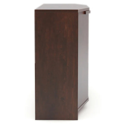 Adouer Wood "Elegant Dark Solid Sheesham Wood Bar Cabinet with Wine Storage and Glass Rack"