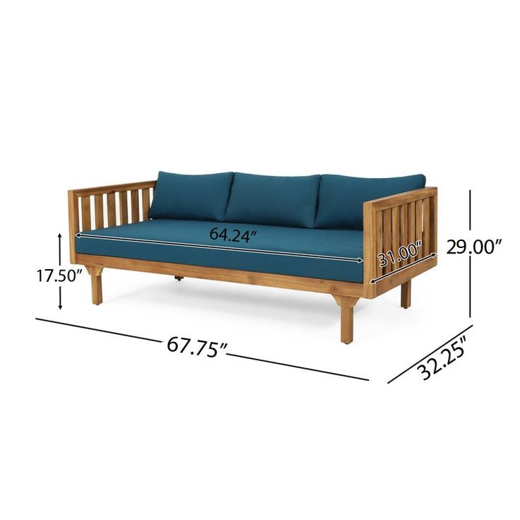 ADOUER WOOD Solid Acacia Wood 3 Seater Sofa For Indoor & Outdoor