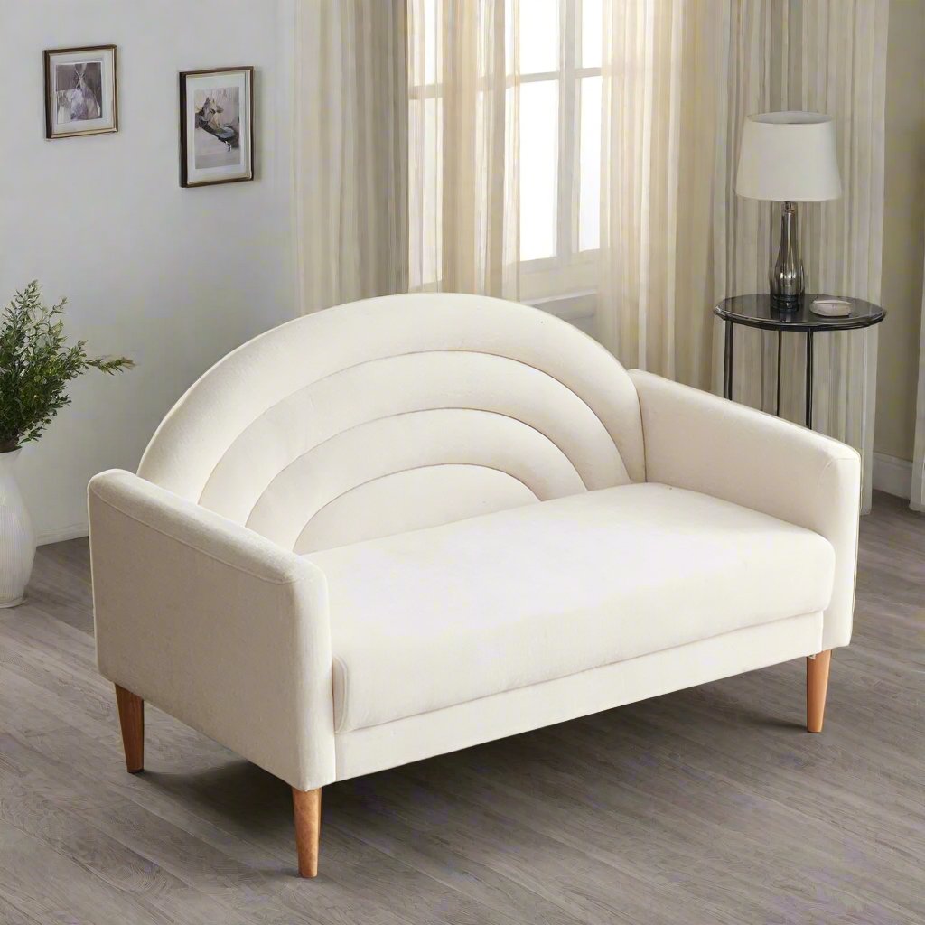 ADOUER WOOD Solid Wood Frame And Solid Wood Leg Modern Upholstered Sofa Set