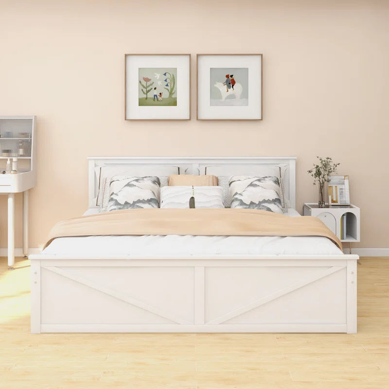 ADOUER WOOD Solid Sheesham Wood Standard Platform Bed With Storage