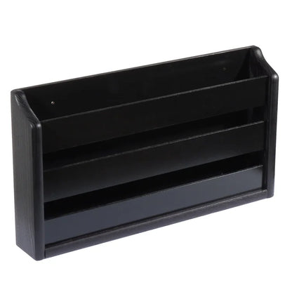 ADOUER WOOD Solid Sheesham Wood Wall Mount Black Magazine Rack