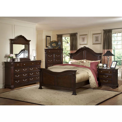 ADOUER WOOD Solid Sheesham Wood Carving Design Royal Bed Without Storage For Bedroom (Walnut)