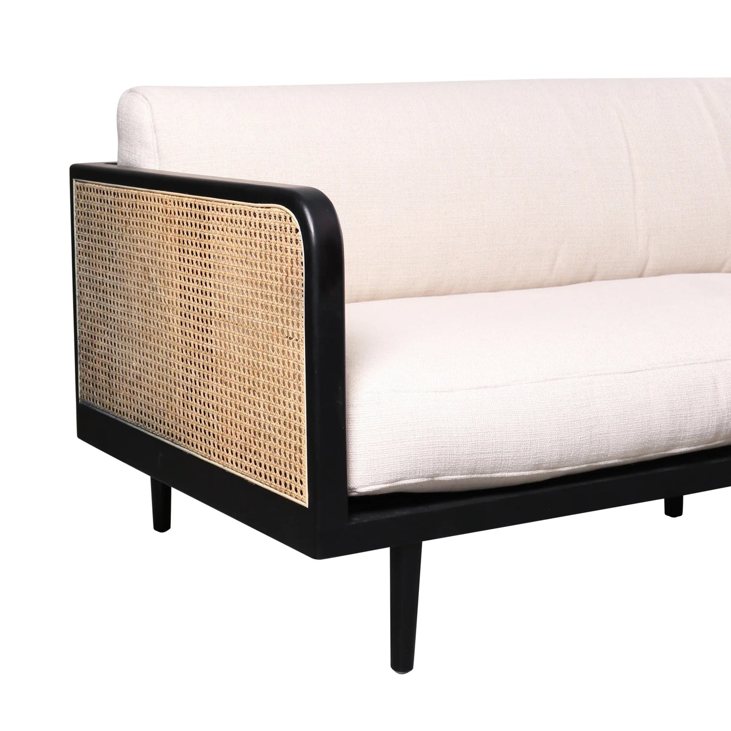 ADOUER WOOD Luxury Wooden 3 Seater Handmade Rattan Cane Sofa