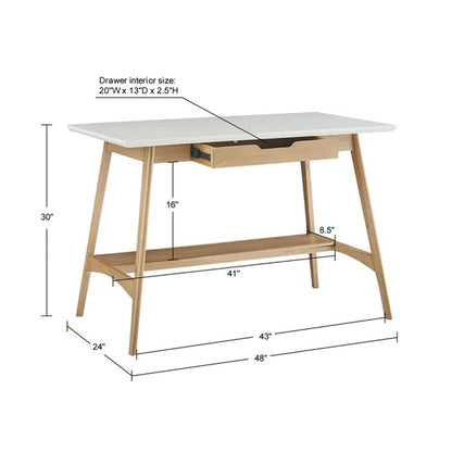 High Demand Solid Acacia Wood Mid Drawer Study Table For Home & Office