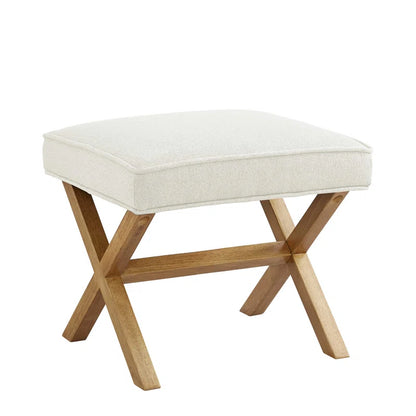 ADOUER WOOD Solid Acacia Wood Multi-Purpose Upholstered Stool