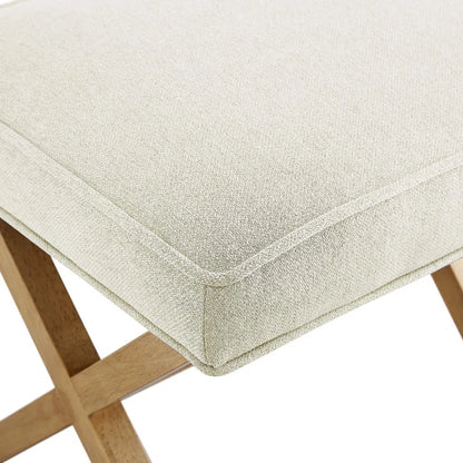 ADOUER WOOD Solid Acacia Wood Multi-Purpose Upholstered Stool