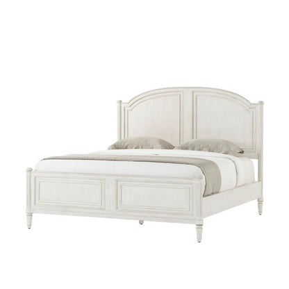 ADOUER WOOOD Solid Sheesham Wood Bed in White - With Removable Poster