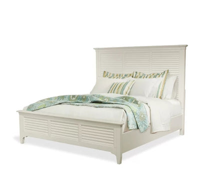 ADOUER WOOD Solid Sheesham White Designer Bed, Without Storage