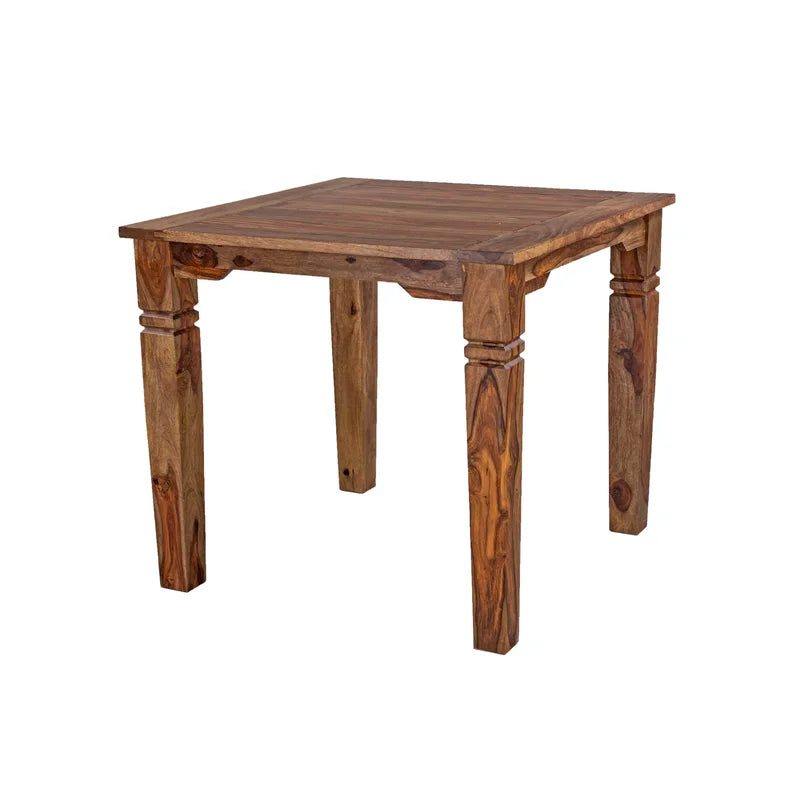 ADOUER WOOD "Classic 2-Person Solid Wood Dining Table Set with Natural Honey Finish