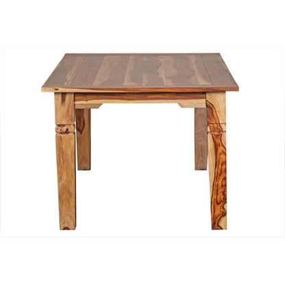 ADOUER WOOD "Rustic Solid Sheesham Wood 4-Person Dining Table Set with Natural Finish"