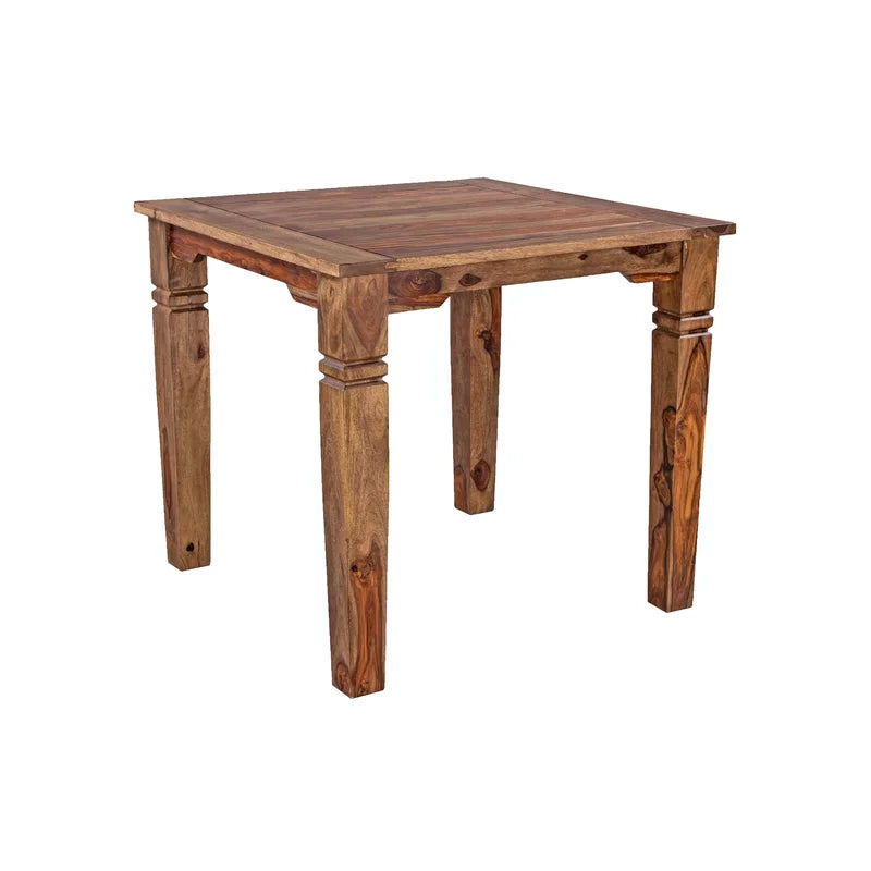 ADOUER WOOD "Classic 2-Person Solid Wood Dining Table Set with Natural Honey Finish