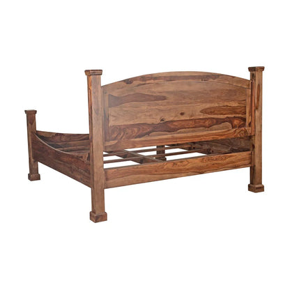 ADOUER WOOD Solid Sheesham Wood Classic Bed For Bedroom (Natural)