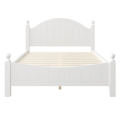 ADOUER WOOD Makes Home Beautiful Solid Sheesham Wood Bed Without Storage For Bedroom (White)