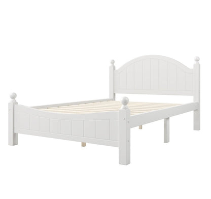 ADOUER WOOD Makes Home Beautiful Solid Sheesham Wood Bed Without Storage For Bedroom (White)