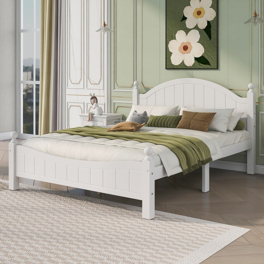 ADOUER WOOD Makes Home Beautiful Solid Sheesham Wood Bed Without Storage For Bedroom (White)