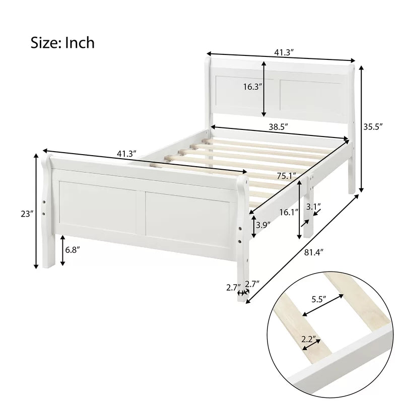 ADOUER WOOD Handcrafted Solid Sheesham Wood Standard Bed for kids