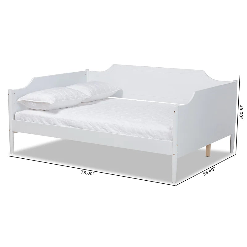 ADOUER WOOD Solid Sheesham Wood PU White Divan (Day Bed) For Home