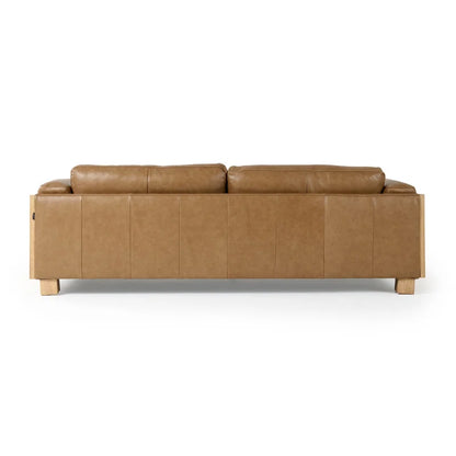 ADOUER WOOD Luxuries 3 Seater Cane and Leatherette  Sofa For Home & Office, Natural