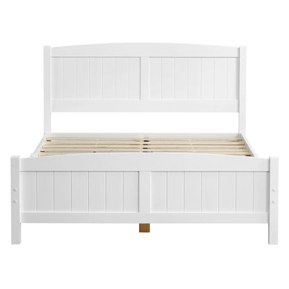 "Adouer Wood Premium Solid Sheesham Wood Designer Bed in White Finish"