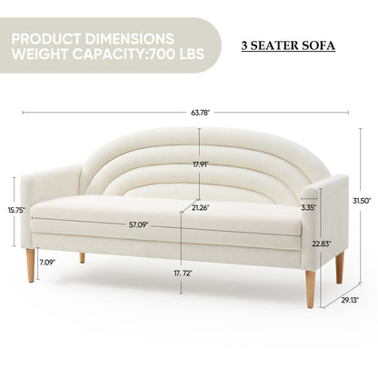 ADOUER WOOD Solid Wood Frame And Solid Wood Leg Modern Upholstered Sofa Set