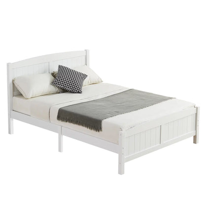 "Adouer Wood Premium Solid Sheesham Wood Designer Bed in White Finish"