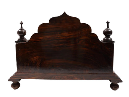 ADOUER WOOD Solid Sheesham Wood Designer Pooja Chowki/Mandir (Light Walnut)