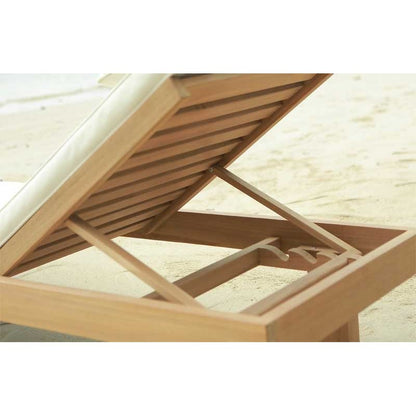 ADOUER WOOD Solid Acacia Wood Outdoor Chaise Lounger With Adjustable Backrest